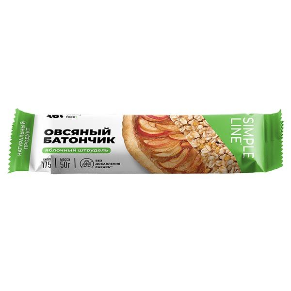 Батончик овсяный яблочный штрудель с яблоками и корицей ABC Healthy Food 50г