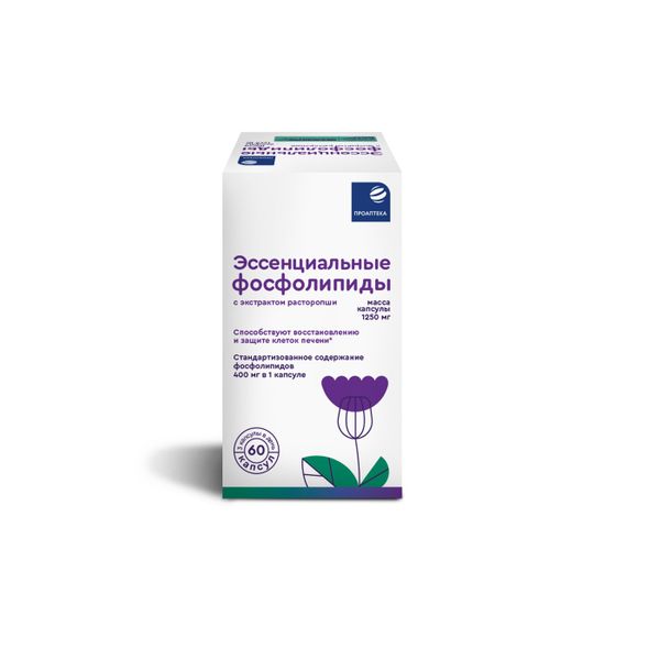 Эссенциальные фосфолипиды с экстрактом расторопши и витаминами группы В Проаптека капсулы 1250мг 60шт