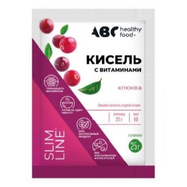 Кисель детский витамины-кальций для детей со вкусом клюквы ABC Healthy Food Витошка 25г