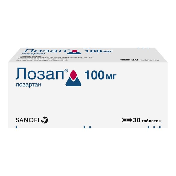 Лозап таблетки п/о плен. 100мг 30шт