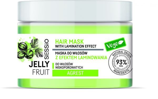 Маска ламинирующая для низкопористых волос с крыжовником Sessio Jelly Fruit Chantal 250г