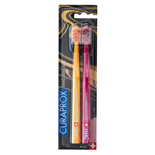 Набор Curaprox/Курапрокс: Щетка зубная ультрамягкая для взрослых Duo Marble 2шт (CS5460/2)