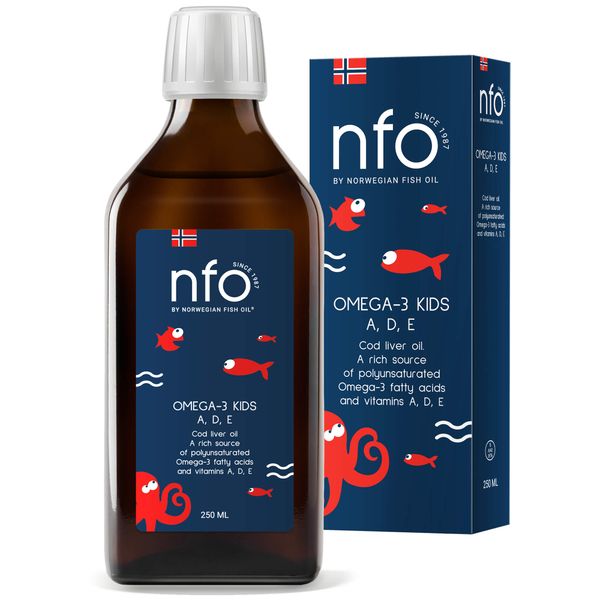Омега-3 Жир печени трески А,Д,Е для детей с 3 лет и взрослых NFO/Норвегиан фиш оил фл. 250мл