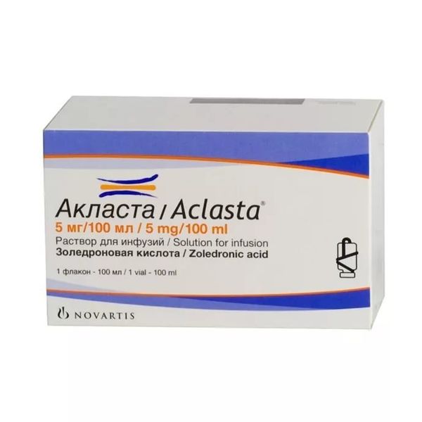 Акласта раствор для инфузий 5мг/100мл 100мл