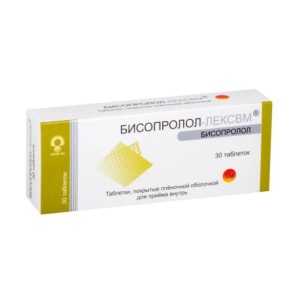 Бисопролол-ЛекСВМ таблетки п/о плен. 10мг 30шт