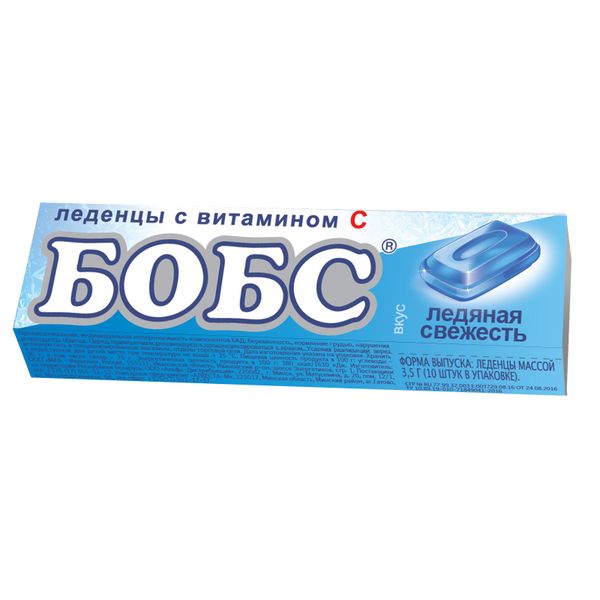Карамель леденцовая с витамином С Ледяная свежесть Бобс 3,5г 10шт