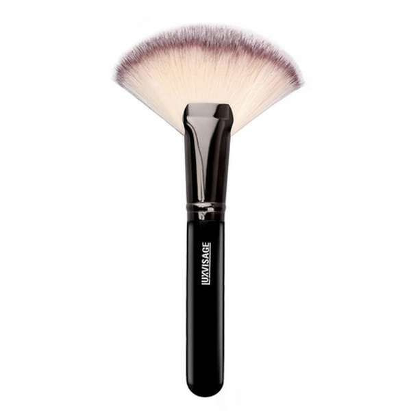 Кисть косметическая №19 для пудровых текстур веер MAXI Высококачественный нейлоновый ворс Luxvisage