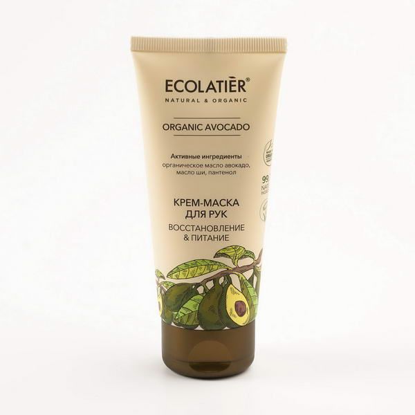 Крем-маска для рук Восстановление & Питание Серия Organic Avocado, Ecolatier Green 100 мл