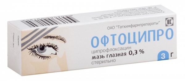 Офтоципро мазь глазная 0,3% 3г