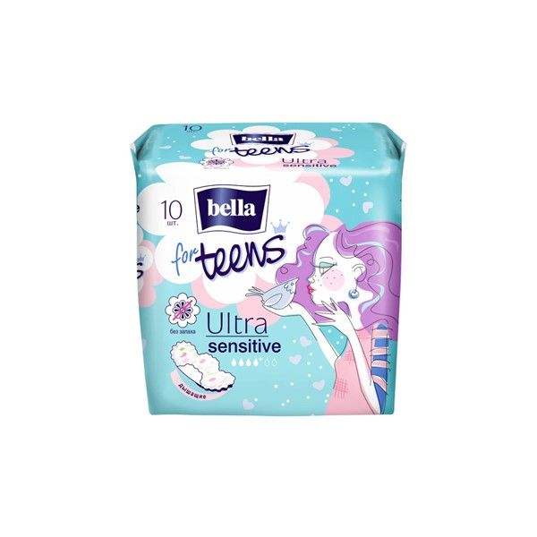 Прокладки супертонкие Sensitive For teens Bella/Белла 10шт